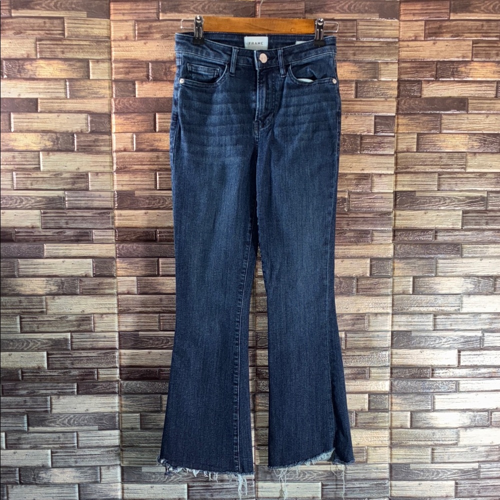 EUC Frame Le Crop Mini Boot Raw Step Hem Jeans Size 25
